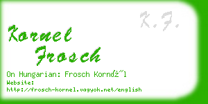 kornel frosch business card